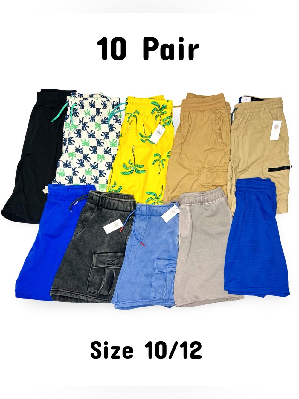 Mixed Pack of 10 Kids Bottoms - Size 10/12 - Multi-Color